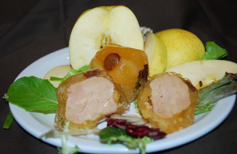 1 Pomme fourrée au foie gras